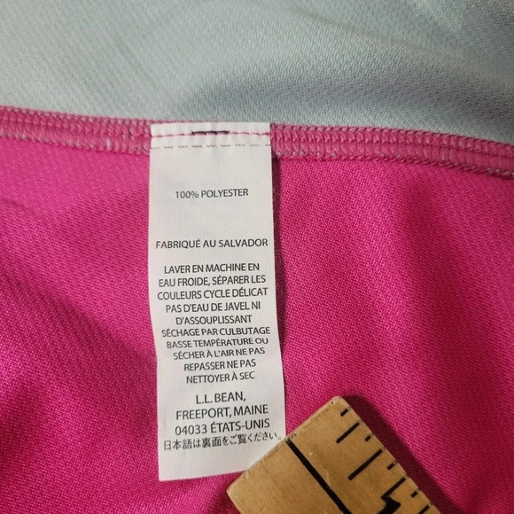 L.L. Bean Pink Quarter Zip Athletic Polo Shirt sz M - Picture 8 of 9